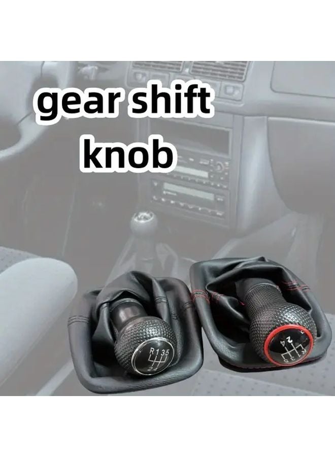 غطي مقبض ناقل الحركة من Red 5 Speed المصنوع من الجلد الصناعي لفولكس فاجن جولف 2 و3 و4 وكابريوليه وباسات - Image 5